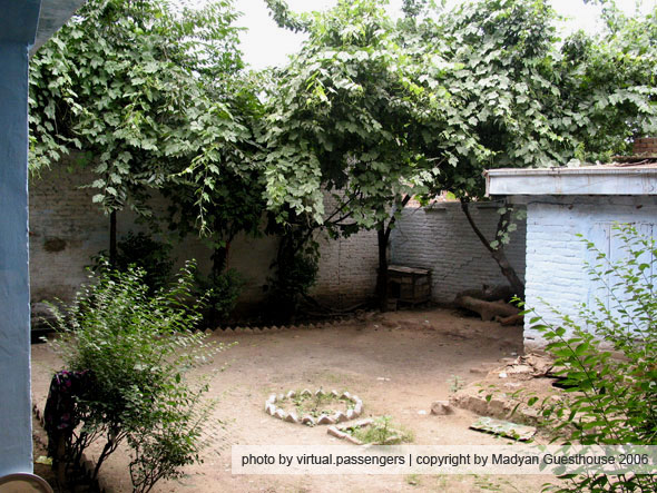 the ppartment's courtyard
