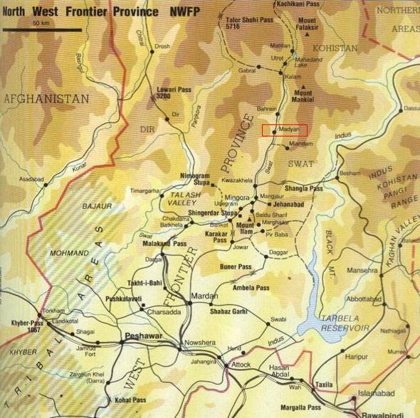 Plan vom Swat Tal in der NWFP 